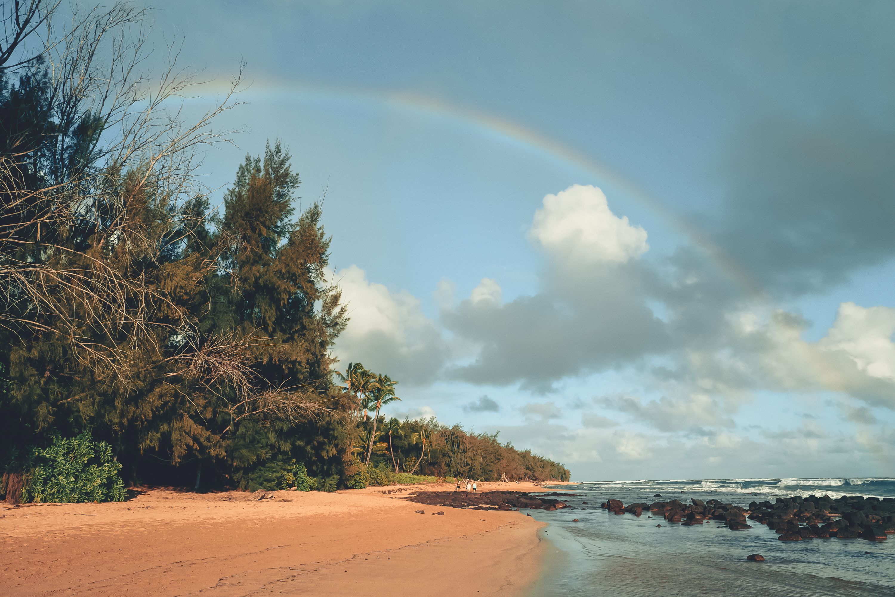 Calm reef-protected water at Anini Beach on Kauai's North Shore